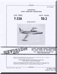 Lockheed T-33A TO-2  Aircraft Flight Operating Instruction  Manual, AN  01-75FJC-1 ,  1950