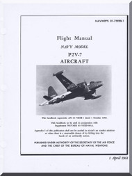 Lockheed P2V-7 Aircraft   Flight Manual, NAVAIR 01-75EEB-1,  1961