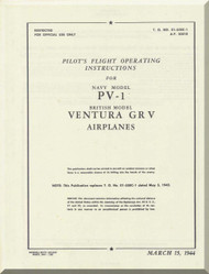Lockheed  PV-1  Aircraft Pilot  Flight Handbook  Manual, AN T.O. 01-55EC-1,  1944