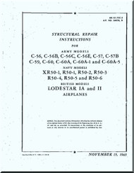 Lockheed C-56 C-57 C-59 C-60 R-50  Lodestar  Aircraft Structural Repair instruction  Manual,  AN 01-75C-3 , 1943