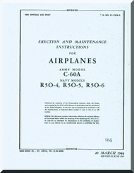 Lockheed C-60 A R5O-4  Aircraft Erection and Maintenance Manual, T.O. 01-75CE-2,  1944