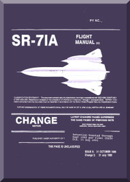 Lockheed SR-71 A  Aircraft Flight Manual - 1986