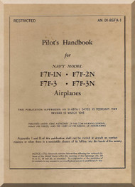 Grumman F7F-1N, 2N, -3, -3N  Pilot's Handbook of Flight Operating Instruction Manual AN  01-85FA-1, 1945
