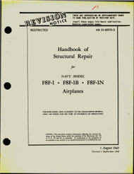 Grumman F8F  Aircraft Handbook Structural Repair Manual - 01-85FD-3 - 1947