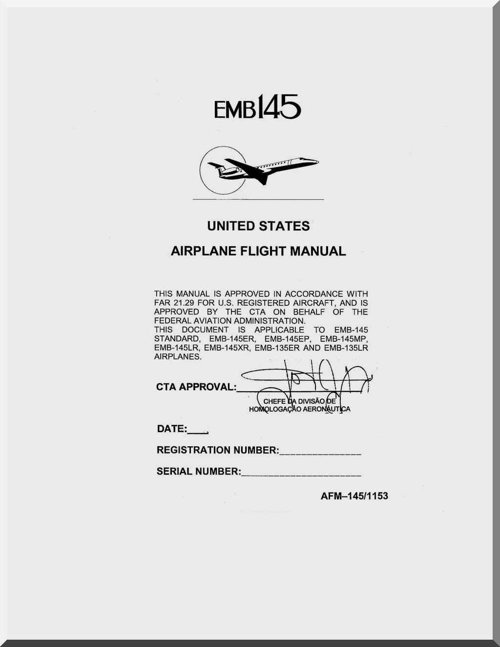 Embraer Emb 145 Aircraft Airplane Flight Manual Aircraft Reports
