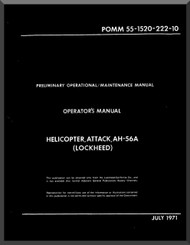 Lockheed AH-56 A Helicopter Preliminary Operational Maintenance   Manual  - POMM 55-1520-222-10 - 1971