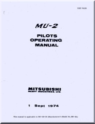 Misubishi MU-2B  Aircraft Pilot Operating  Manual ( English  Language ) 
