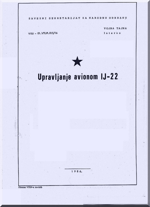 SOKO J.22 Orao   Aircraft Technical Manual   ( Serbian language )