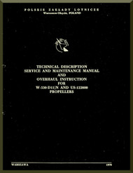 PZL 104 Wilga  Aircraft  Technical Description Service and Overhaul Instruction  Manual -  ( English Language ) , 1970 