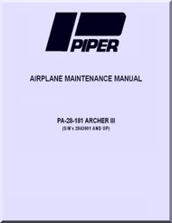 Piper Aircraft   Pa-28-181 Archer III Aircraft Maintenace  Manual