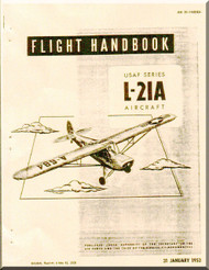 Piper Aircraft Super Cub Model L-21A  Flight Handbook Manual AN 01-140DEA-1 , 1952