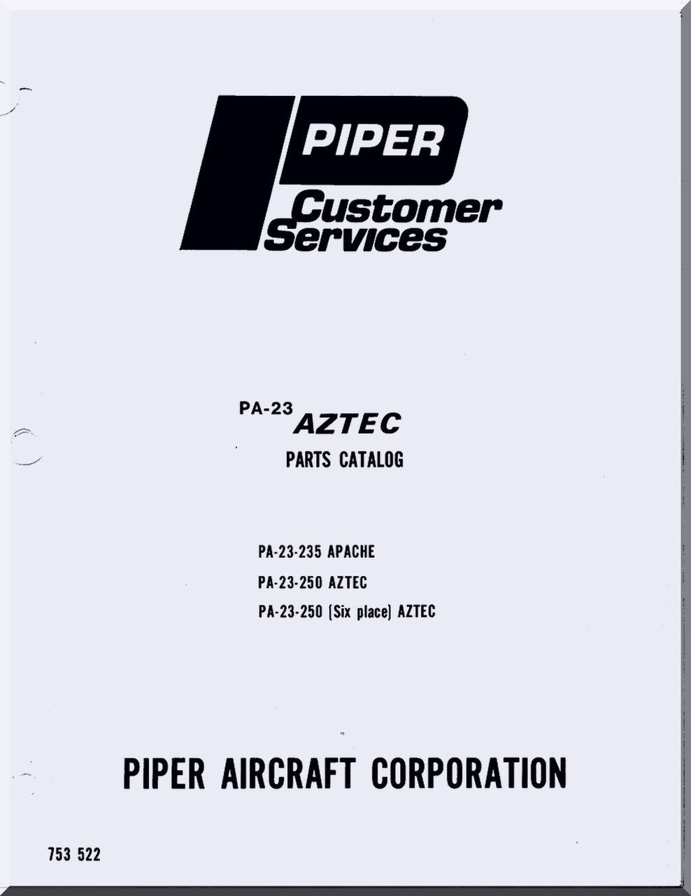 Piper Aircraft Pa 23 235 250 Apache Aztec Illustrated Parts Catalog Manual Aircraft Reports Aircraft Manuals Aircraft Helicopter Engines Propellers Blueprints Publications Piper Aircraft Pa 23 235 250 Apache Aztec Illustrated Parts Catalog Manual Aircraft Reports Aircraft Manuals Aircraft Helicopter Engines Propellers Blueprints Publications
