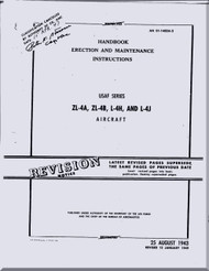 Piper Aircraft ZL4 A, ZL-4B and  L- 4H and L-4J  Handbook Erection and Maintenance Manual AN 1L4A-2,  1943