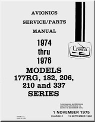 Cessna Aircraft Avionic Installation Service / Parts Catalog  Manual 1974 -1976