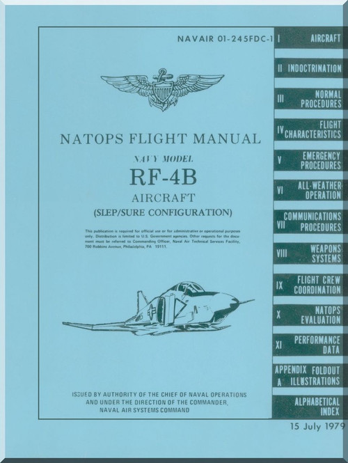 Mc Donnell Douglas Aircraft RF-4B Phantom II Flight Manual - 01-245FDC-1