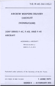 Mc Donnell Douglas F-4 C D E Aircraft Aircrew Weapon Delivery  Checklist  Manual - 1F-4C-34-1-CL1 - 1971