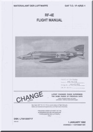 Mc Donnell Douglas RF-4 E Aircraft Flight Manual - GAF T.O 1F-4/R)E-1 - 1982