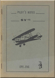 Stampe SV4 B Aircraft Flight Pilot's Notes Manual   (English language ) -  1948 