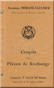 Morane Saulnier P Croquis Aircraft Parts Change  Manual ( French Language ) 