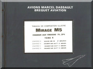 Dassault Mirage M5 P4 Aircraft   Part Catalog  Manual , Chapter III IV V VI and 8 , Text ( French  Language )