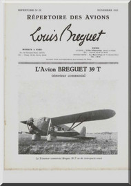 Breguet 39 T   Aircraft Technical Brochure  Manual ( French Language ) 