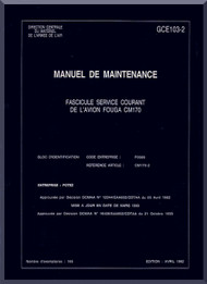 Potez Fouga CM.170 Magister Aircraft Maintenance  Manual ( French Language ) 