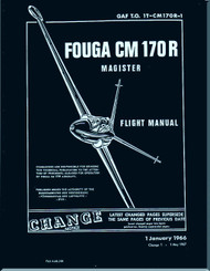 Potez / Fouga CM.170R  Magister Aircraft Flight  Manual - G.A.F. 1T-CM-170R-1 - 1967 (English Language)