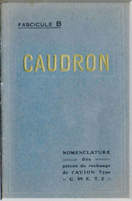 Caudron C.59 E.T.2 Aircraft Parts Catalog  Manual ( French Language )
