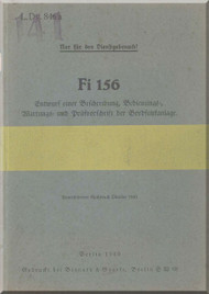 Fieseler Fi-156 Aircraft Radio Equipment  Manual - Bordfunkanlage  -   (German Language ) -
