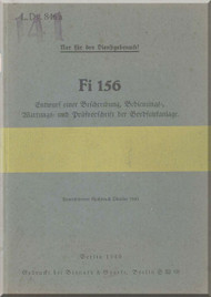 Fieseler Fi-156 Aircraft Radio Equipment  Manual - Bordfunkanlage -   (German Language ) -