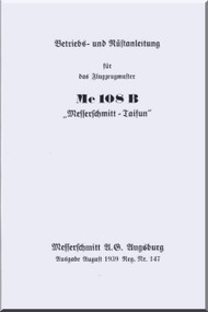 Messerschmitt Me-108 B Aircraft  Handbook  Manual ,    (German Language )