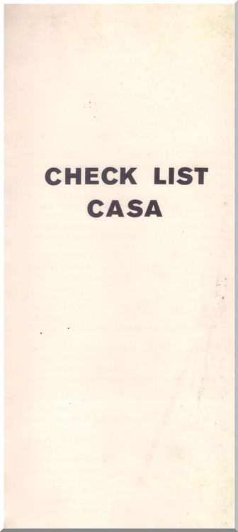 CASA C-212 Aviocar   Aircraft Check List  Manual -  French Language
