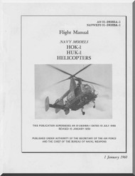 KAMAN HOK-1 HUK-1 Helicopter Flight Manual  AN 01-260HBA-1, 1960