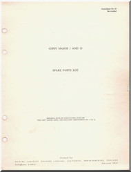 De Havilland  Gipsy Major 1 to 10 Aircraft Engine  Spare Parts List Manual - 1947 - 247 pages 