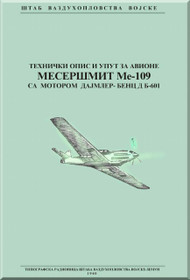 Messerschmitt Bf-109   Aircraft  Operate Instructions and Mobilize Instructions  Manual ,    (Serbian Language ) 