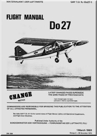  Dornier DO 27 Aircraft Flight Manual 