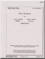 Hiller H-23 A , HTE-1  Helicopter Pilot Handbook  Manual - AN 01-255HBA-1 -1951