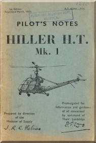 Hiller H. T. Mk.1  Helicopter Pilot's Notes  Manual - AN A.P. 4534A-PN 