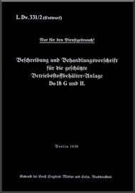 Dornier DO -18G  Aircraft  Maintenance Manual  , ( German Language )  -L.DvT.331 /2 - 1939