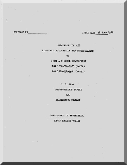 Hiller H-23 B, C  Helicopter Overhaul  Manual