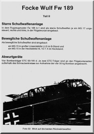 Focke-Wulf  FW 189 A-0   Aircraft  handbook Manual ,    (German Language ) - Schubwaffenanlage