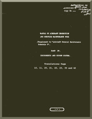 Mikoyan Gurevich MiG-17 F Aircraft Inspection and Scheduled Maintenance Work Manual - Instruments and Accessories  Part IV - ( English  Language )