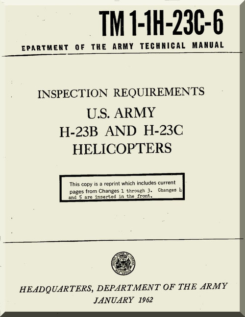 Hiller H-23 C  Helicopter Inspection Requirements  Manual - TM 1-1H-23C-6 -