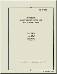 Hiller H-23 C  Helicopter Handbook Basic Weight Check List and Loading Data  Manual - TM 1-1H-23A-5 -