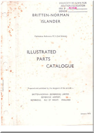 Britten-Norman Islander  Aircraft Illustrated Parts Catalog   Manual - 1973