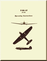 Yakovlev Yak-18 T-10 Aircraft  Operating  Manual ,    (English  Language ) -