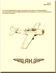  Yakovlev Yak-52 Aircraft  Flight  Manual ,   185 pages  (English  Language ) 