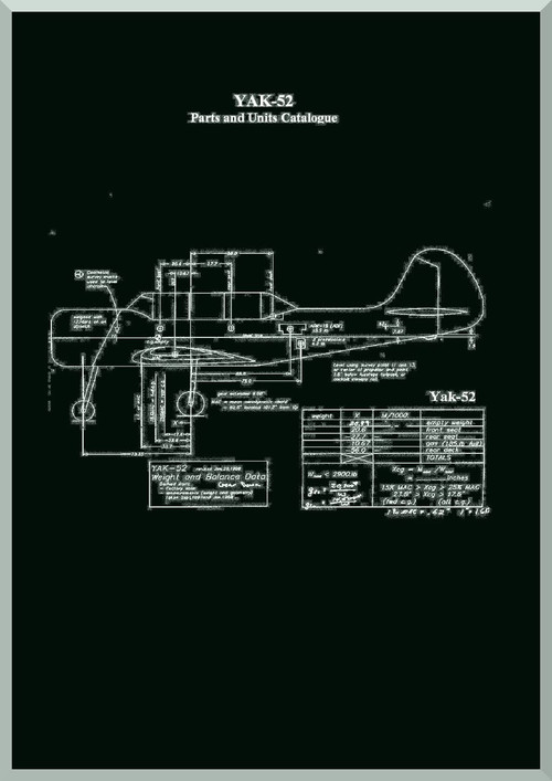 Yakovlev Yak-52 Aircraft  Parts and Units Catalogue  Manual , 807 pages    (English  Language )