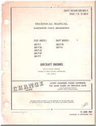 Pratt & Whitney J60 P3 -5 -6- 9   Aircraft Engine Illustrated parts Breakdown   Manual  ( English Language ) -1967, AN 02B-10EA-4 , T.O. 2J-J60-4