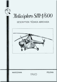 PZL SM-1 / 600  Helicopter Rotocraft Technical Brochure  Manual ( Spanish Language )